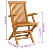 vidaXL Chaises de jardin et coussins noir lot de 2 Bois de teck massif