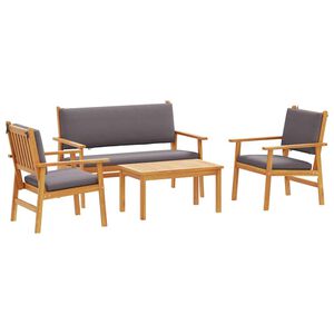 vidaXL Ensemble de canap&eacute; de jardin 4 pcs Marron 120 x 65,5 x 79 cm