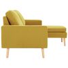 vidaXL Canapé à 3 places avec repose-pied Jaune Tissu
