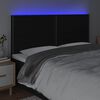 vidaXL T&ecirc;te de lit &agrave; LED Noir 200x5x118/128 cm Tissu