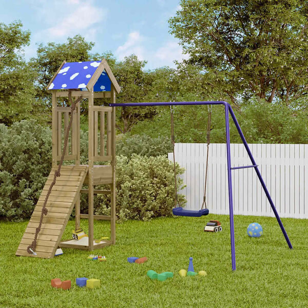 vidaXL Aire de jeux d'ext&eacute;rieur bois de pin impr&eacute;gn&eacute;