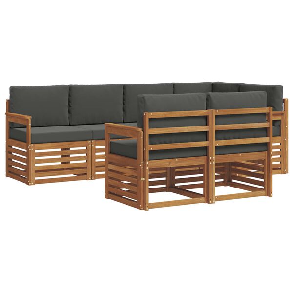 vidaXL Ensemble de canap&eacute; d'angle 7 pcs Naturel et Anthracite