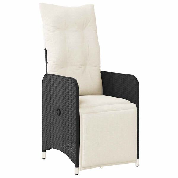 vidaXL Ensemble de bistro de jardin 7 pcs coussins noir poly rotin