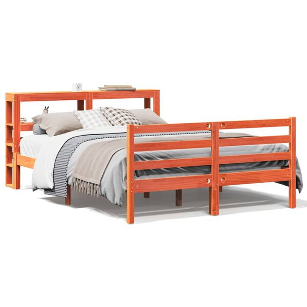 vidaXL Cadre de lit sans matelas cire marron 150x200cm bois pin massif