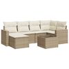 vidaXL Salon de jardin avec coussins 7 pcs beige r&eacute;sine tress&eacute;e