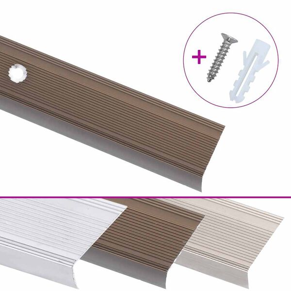 vidaXL Nez de marche forme en L 15 pcs aluminium 100 cm marron