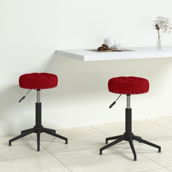 vidaXL Chaises pivotantes &agrave; manger lot de 2 bordeaux velours