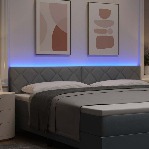 vidaXL T&ecirc;te de lit Gris clair 200 cm tissu
