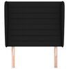 vidaXL T&ecirc;te de lit avec oreilles Noir 83x23x118/128 cm Tissu