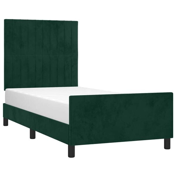 vidaXL Cadre de lit sans matelas vert fonc&eacute; 80x200 cm velours