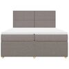 vidaXL Sommier &agrave; lattes de lit avec matelas Taupe 200x200 cm Tissu