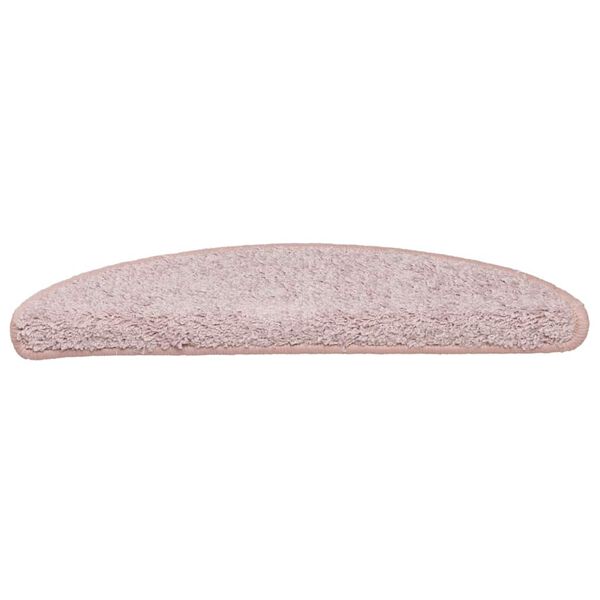 vidaXL Tapis d'escalier 30 pièces 56 x 17 x 3 cm Rose clair Demi-rond