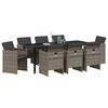 vidaXL Ensemble de salle &agrave; manger pour jardin 9 pcs Gris polyrotin