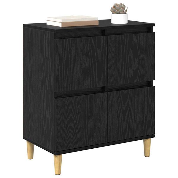 vidaXL Buffet Ch&ecirc;ne noir 60 x 35 x 70 cm Bois d'ing&eacute;nierie