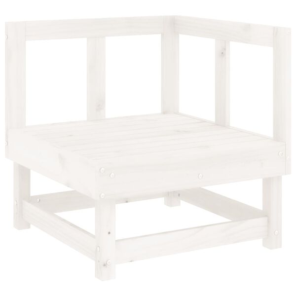 vidaXL Salon de jardin 5 pcs blanc bois massif de pin