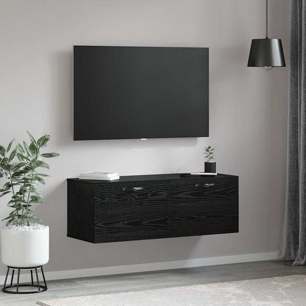 vidaXL Armoire Murale Ch&ecirc;ne noir 100 x 36,5 x 35 cm Bois d'ing&eacute;nierie