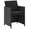 vidaXL Ensemble &agrave; manger d'ext&eacute;rieur 11 pcs avec coussins rotin noir