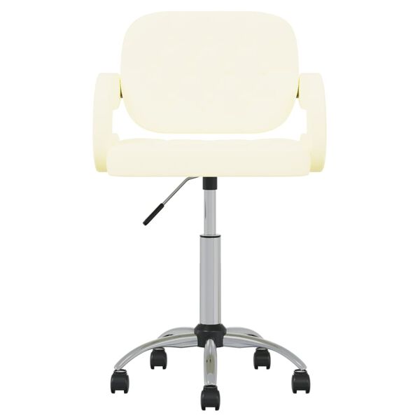 vidaXL Chaises pivotantes &agrave; manger lot de 2 cr&egrave;me similicuir