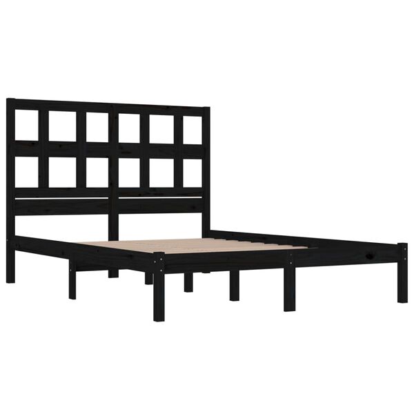 vidaXL Cadre de lit sans matelas noir 140x190 cm bois de pin massif