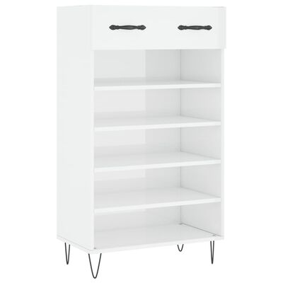 vidaXL Armoire à chaussure Blanc brillant 60x35x105 cm Bois ingénierie