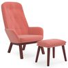 vidaXL Chaise de relaxation avec repose-pied Rose Velours