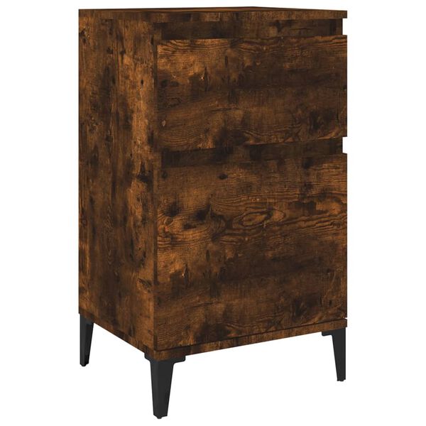 vidaXL Table de chevet ch&ecirc;ne fum&eacute; 40x35x70 cm