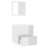 vidaXL Armoire de bain avec miroir blanc brillant bois d'ing&eacute;nierie