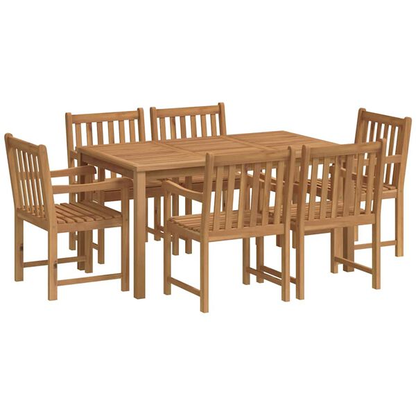 vidaXL Ensemble de salle &agrave; manger de jardin 7 pi&egrave;ces 150 x 90 cm en bois de teck massif
