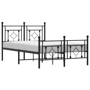 vidaXL Cadre de lit m&eacute;tal sans matelas avec pied de lit noir 120x190cm