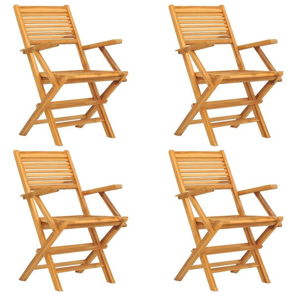 vidaXL Ensemble &agrave; manger de jardin 5 pcs Bois de teck massif