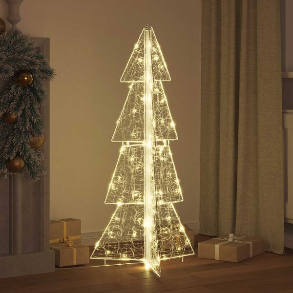 vidaXL Sapin de No&euml;l avec 100 LED Blanc chaud 120 cm Acrylique