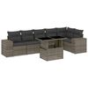 vidaXL Salon de jardin avec coussins 7 pcs gris r&eacute;sine tress&eacute;e