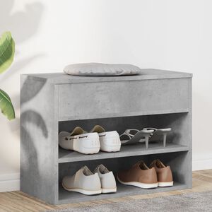 vidaXL Banc &agrave; chaussures Gris b&eacute;ton 60x30x45 cm Bois d&rsquo;ing&eacute;nierie
