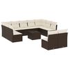 vidaXL Salon de jardin avec coussins 12 pcs marron r&eacute;sine tress&eacute;e