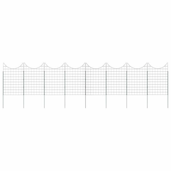 vidaXL Ensemble de cl&ocirc;ture de jardin 8 pcs Vert 50 x 80 cm Acier