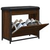vidaXL Banc &agrave; chaussures avec tiroir rabattable ch&ecirc;ne brun 62x32x56 cm