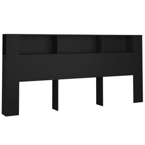 vidaXL Armoire de t&ecirc;te de lit Noir 220x18,5x104,5 cm