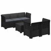 vidaXL Canap&eacute; de Jardin 5 Places avec Coussins Aspect Rotin PP