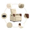 vidaXL Fauteuil inclinable Cr&egrave;me Tissu