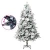vidaXL Sapin de Noël pré-éclairé avec neige floquée/cônes 225cm PVC/PE