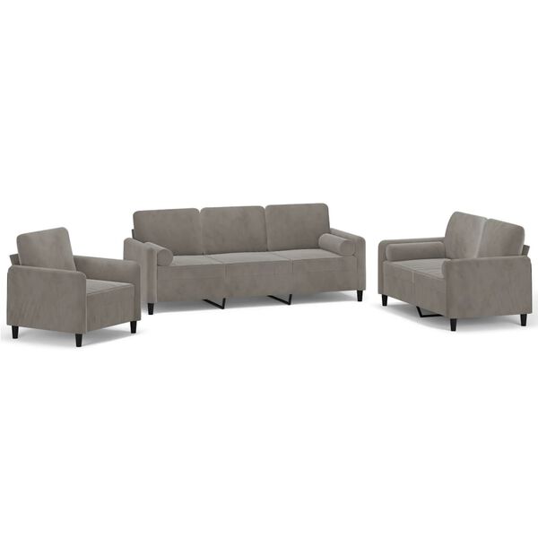 vidaXL Ensemble de canap&eacute;s 3 pcs coussins d&eacute;coratifs et coussins
