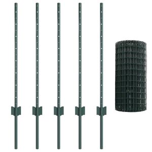 vidaXL Cl&ocirc;ture Euro avec poteau 10 x 0,8 m Acier recouvert de PVC Vert