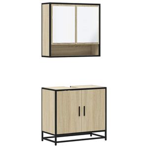 vidaXL Ensemble de meubles de salle de bain 2 pcs ch&ecirc;ne sonoma