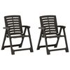 vidaXL Chaises de jardin lot de 2 Plastique Anthracite