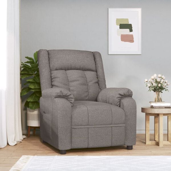 vidaXL Fauteuil inclinable Taupe Tissu