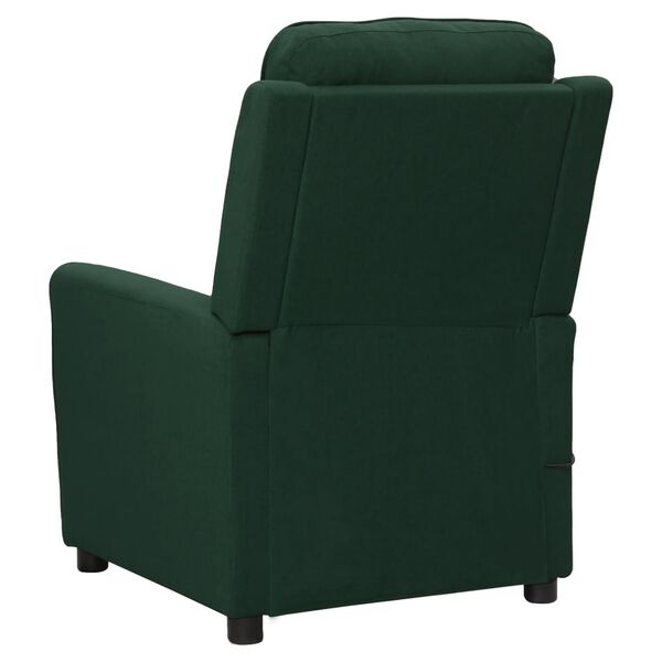 vidaXL Fauteuil de massage Vert foncé Tissu