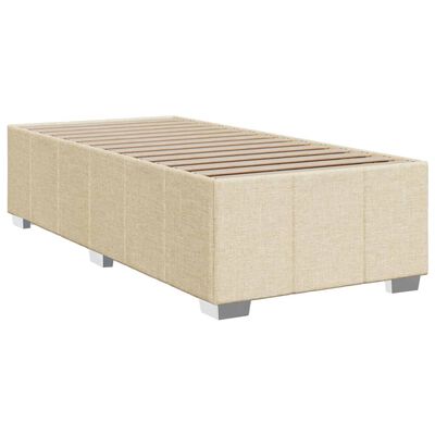 vidaXL Sommier à lattes de lit avec matelas Crème 100x200 cm Tissu