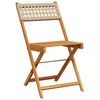 vidaXL Ensemble &agrave; manger de jardin 5 pcs r&eacute;sine tress&eacute;e et bois massif