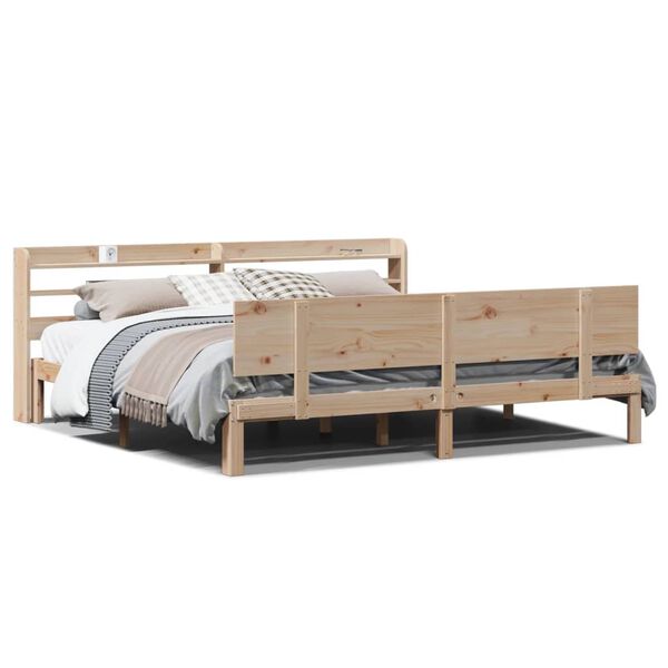 vidaXL Cadre de lit avec t&ecirc;te de lit sans matelas 180x200 cm