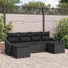 vidaXL Ensemble de salle à manger pour jardin avec coussin 6 pcs Noir